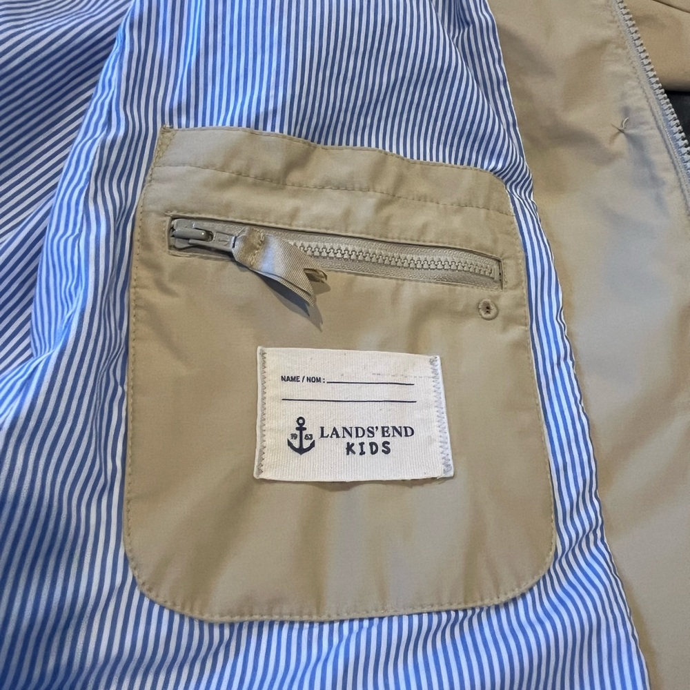 Lands' End Girls Khaki Trench Coat, Size M (10/12) - Picture 10 of 12